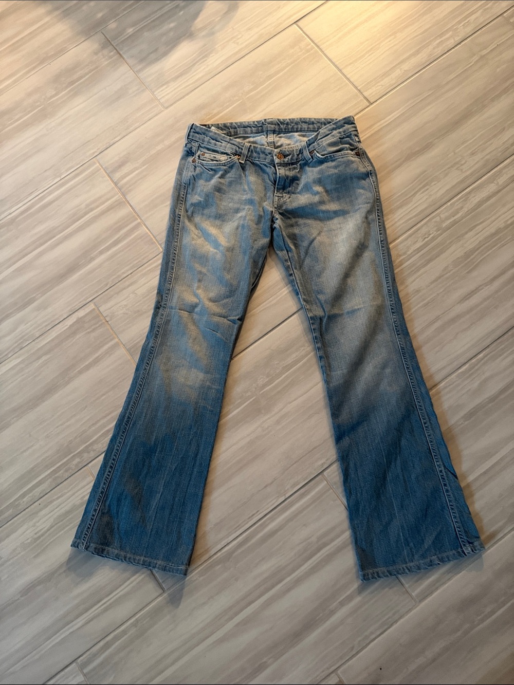 7 For All Mankind Light Blue Flare Jeans